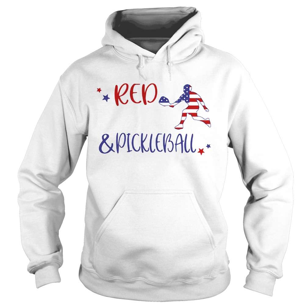 Red And Pickleball American Flag Independence Day  Hoodie