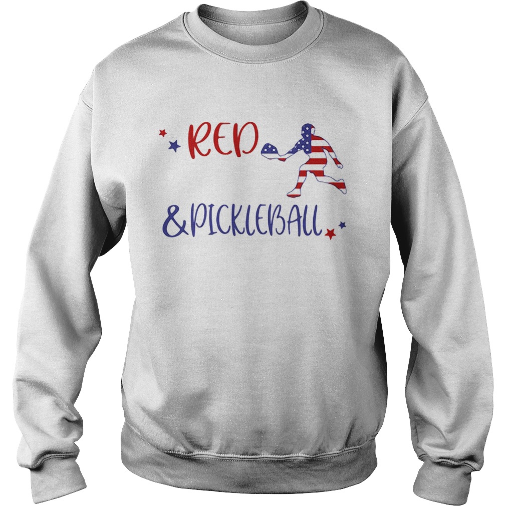 Red And Pickleball American Flag Independence Day  Sweatshirt