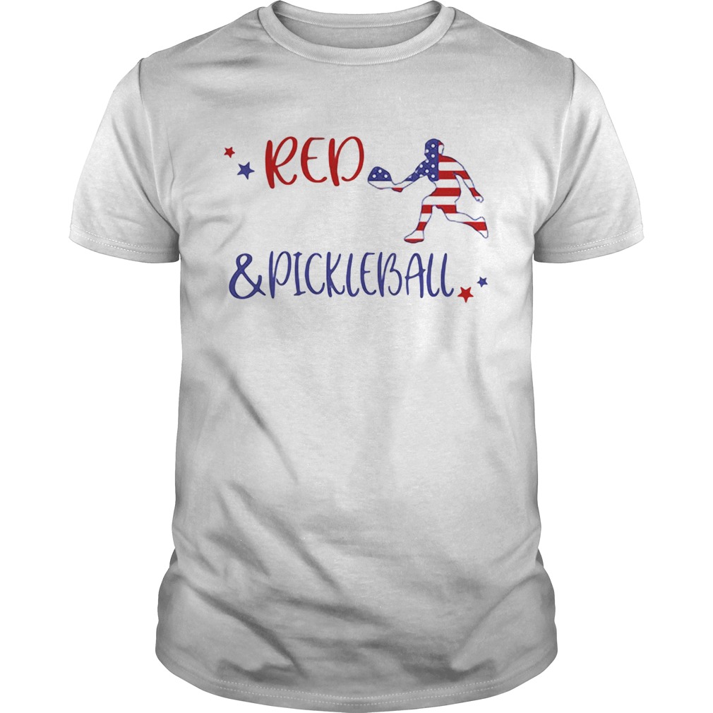 Red And Pickleball American Flag Independence Day  Unisex