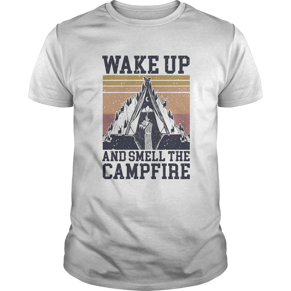 Retro Navy Wake Up And Smell The Campfire Vintage shirt