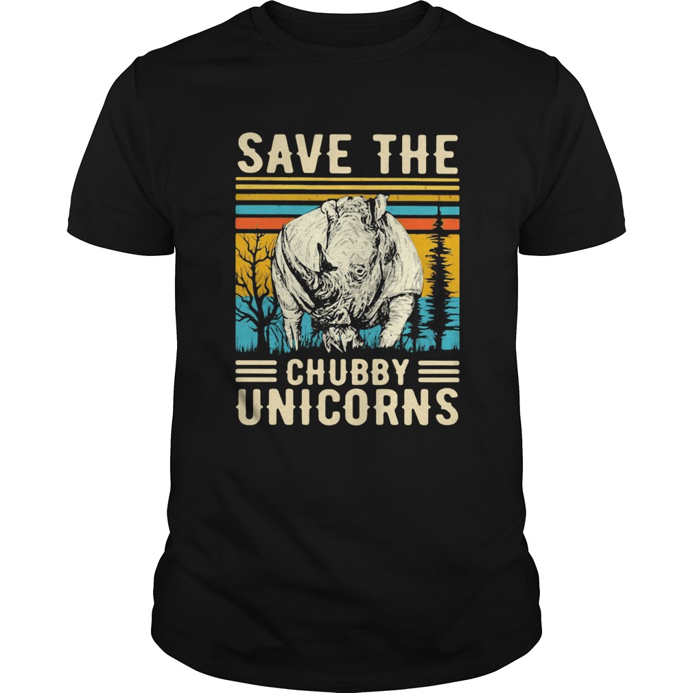 Rhino Save The Chubby Unicorns Vintage Retro shirt