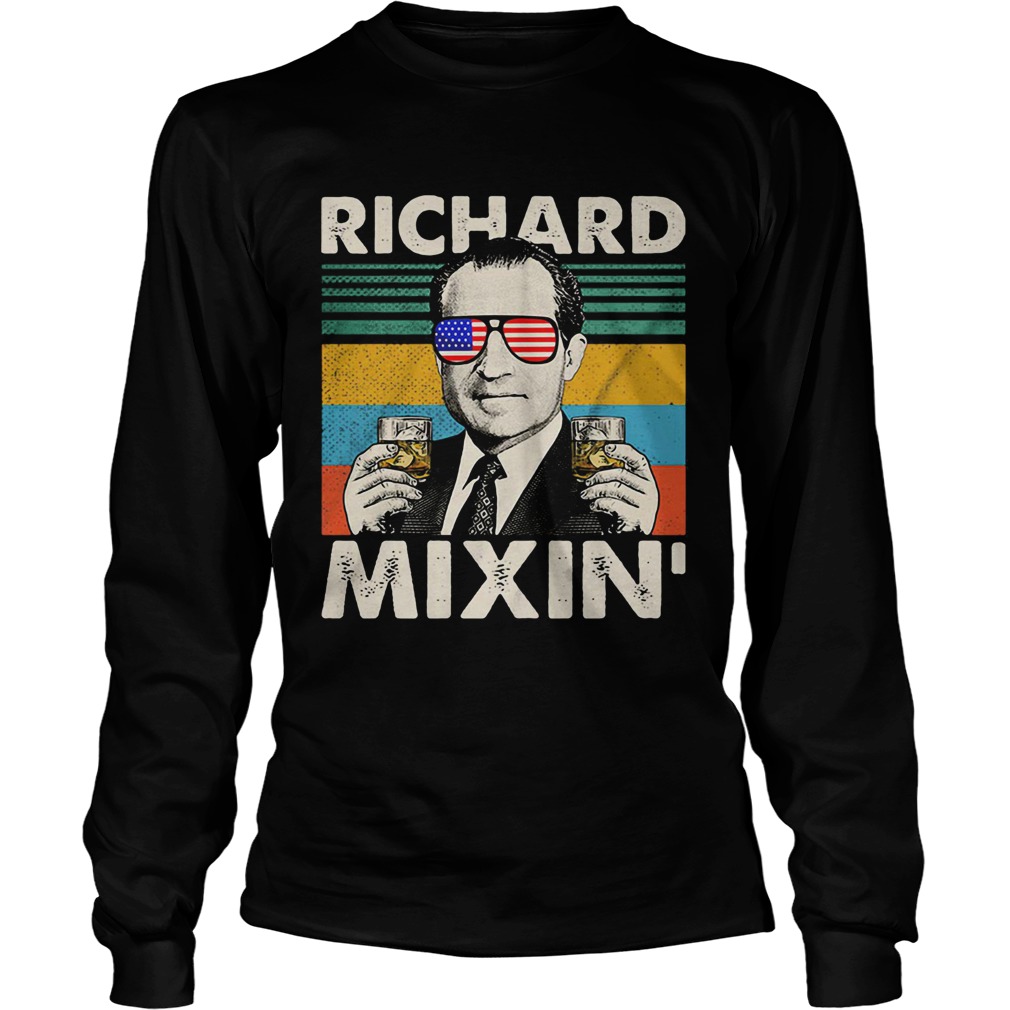 Richard mixin drinking 4th of july vintage retro  Long Sleeve