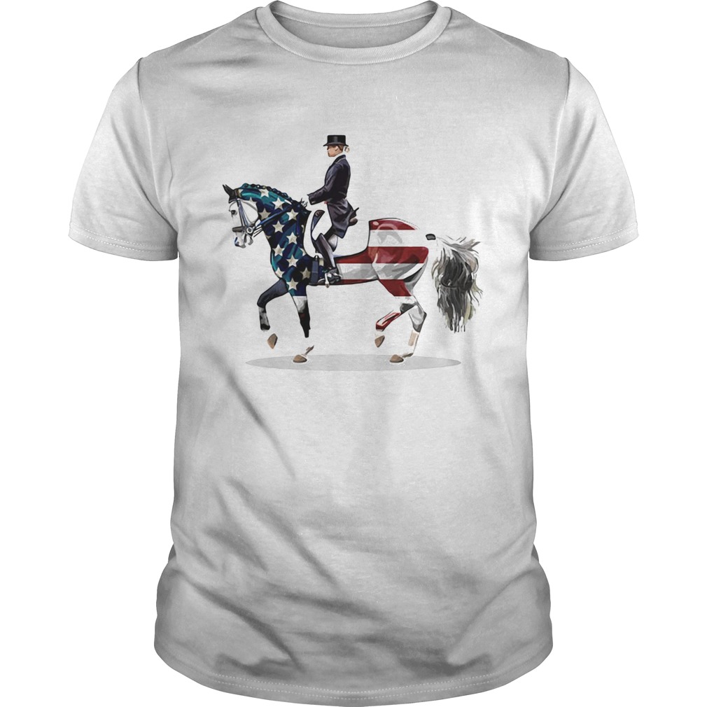 Riding horse american flag independence day shirt