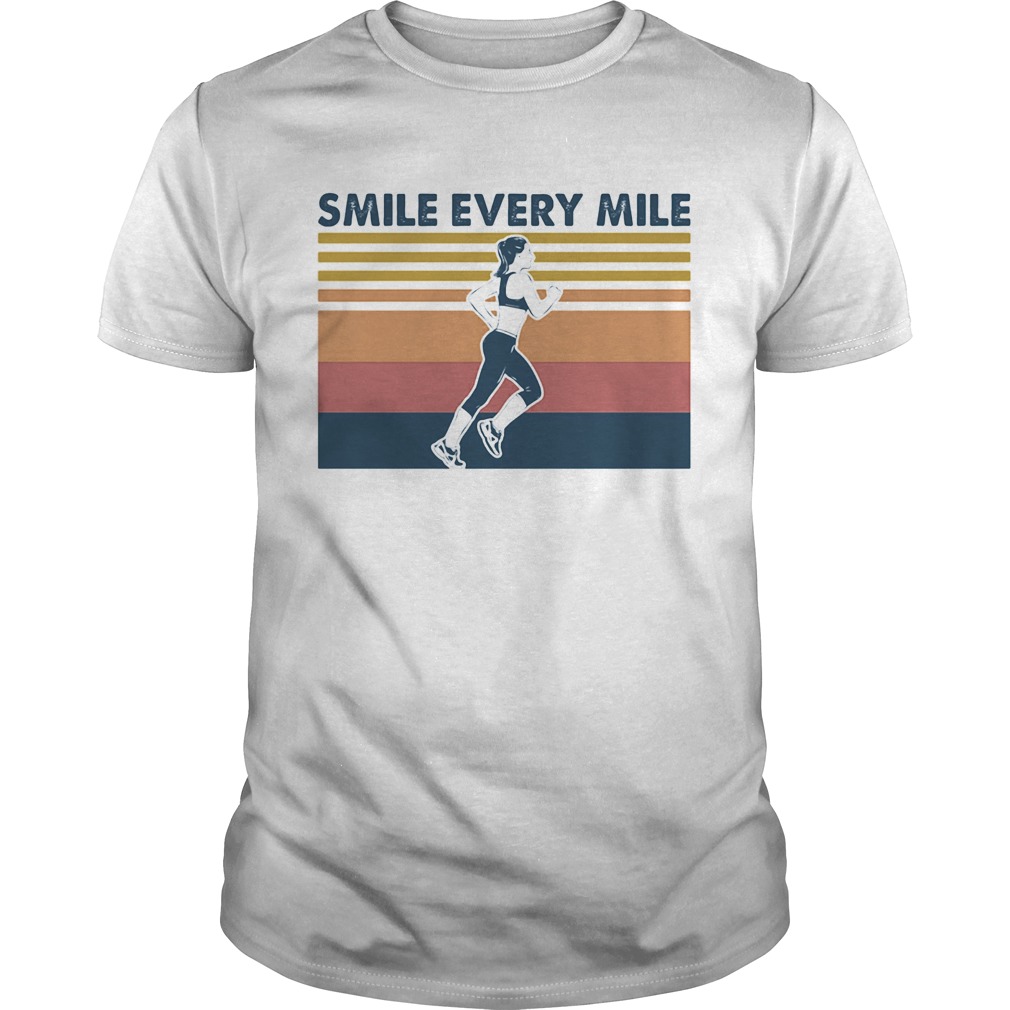 Running smile every mile vintage retro shirt