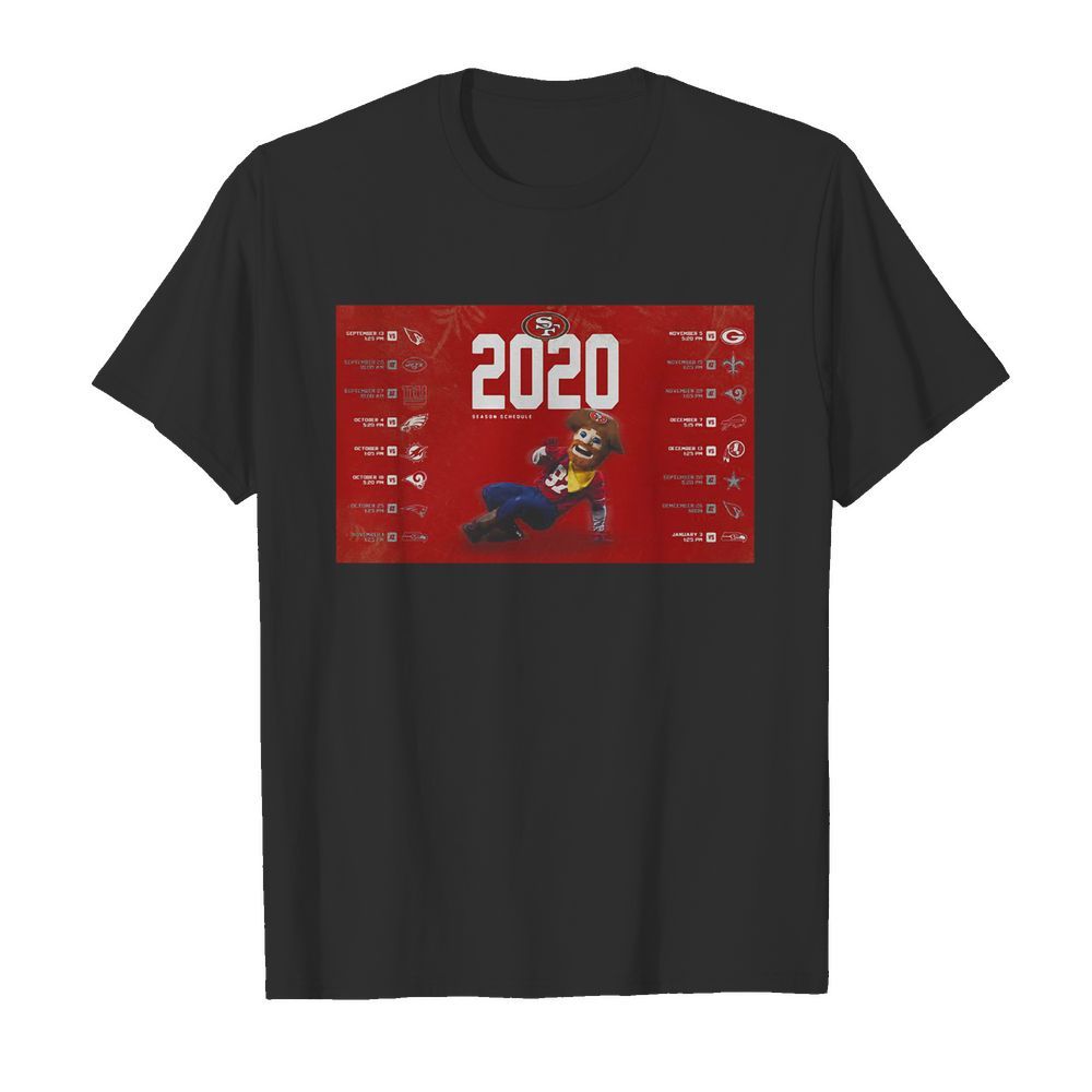 San francisco 49ers football 2020 season schedule shirt