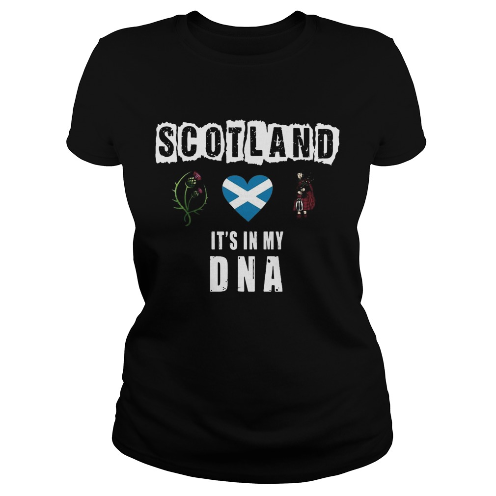 Scotland Flag Heart Highland Dress Its In My DNA  Classic Ladies