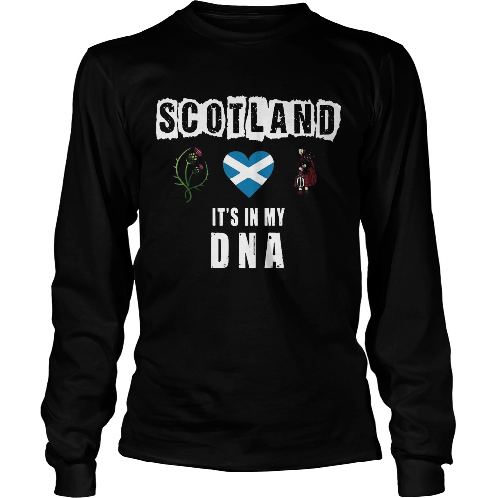 Scotland Flag Heart Highland Dress Its In My DNA  Long Sleeve