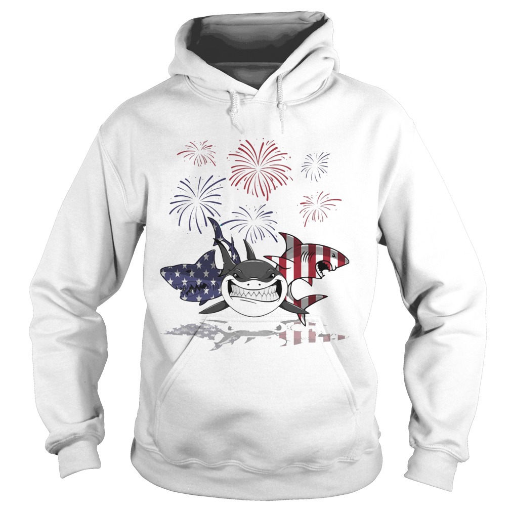 Shark firework american flag independence day  Hoodie