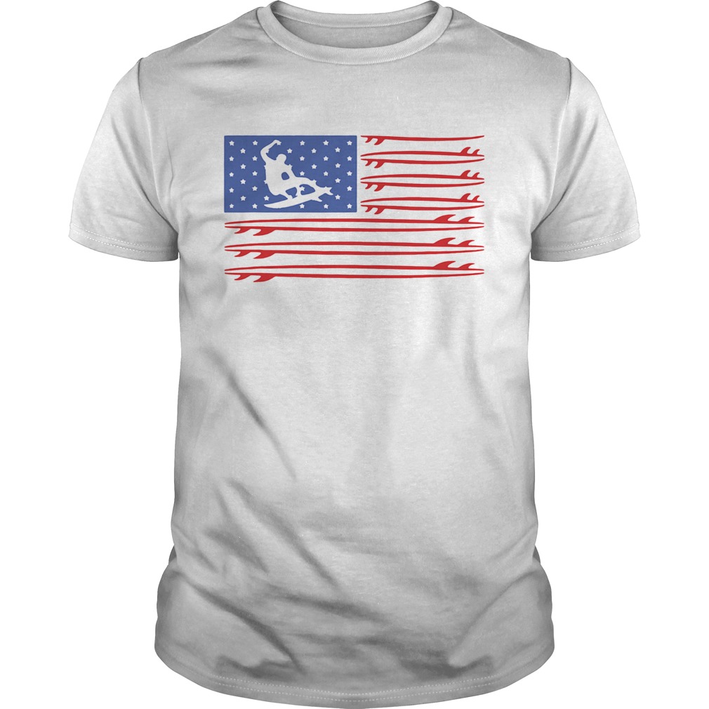 Skateboarding American flag veteran Independence Day shirt