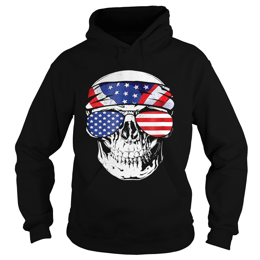 Skull American Flag Happy Independence Day  Hoodie