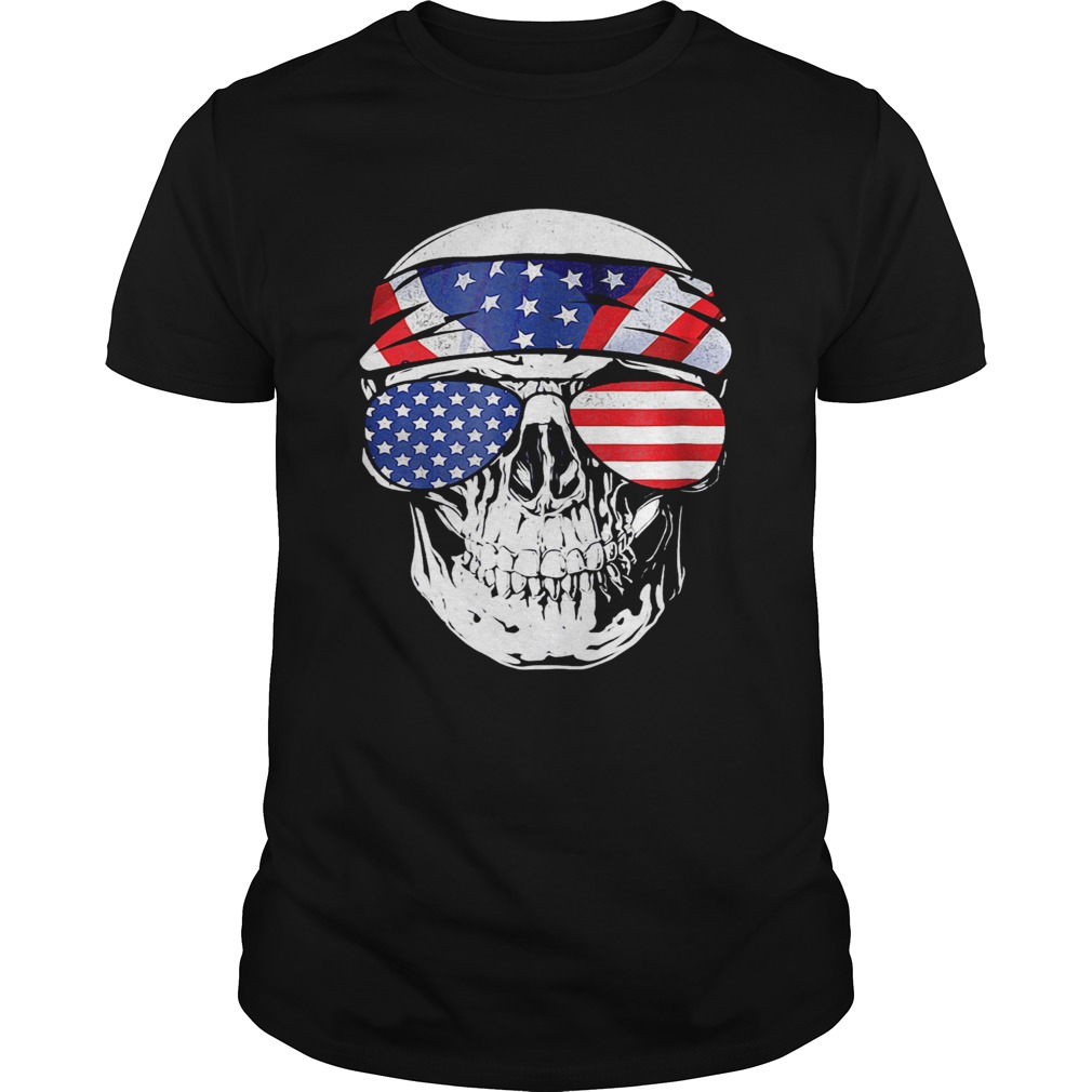 Skull American Flag Happy Independence Day  Unisex