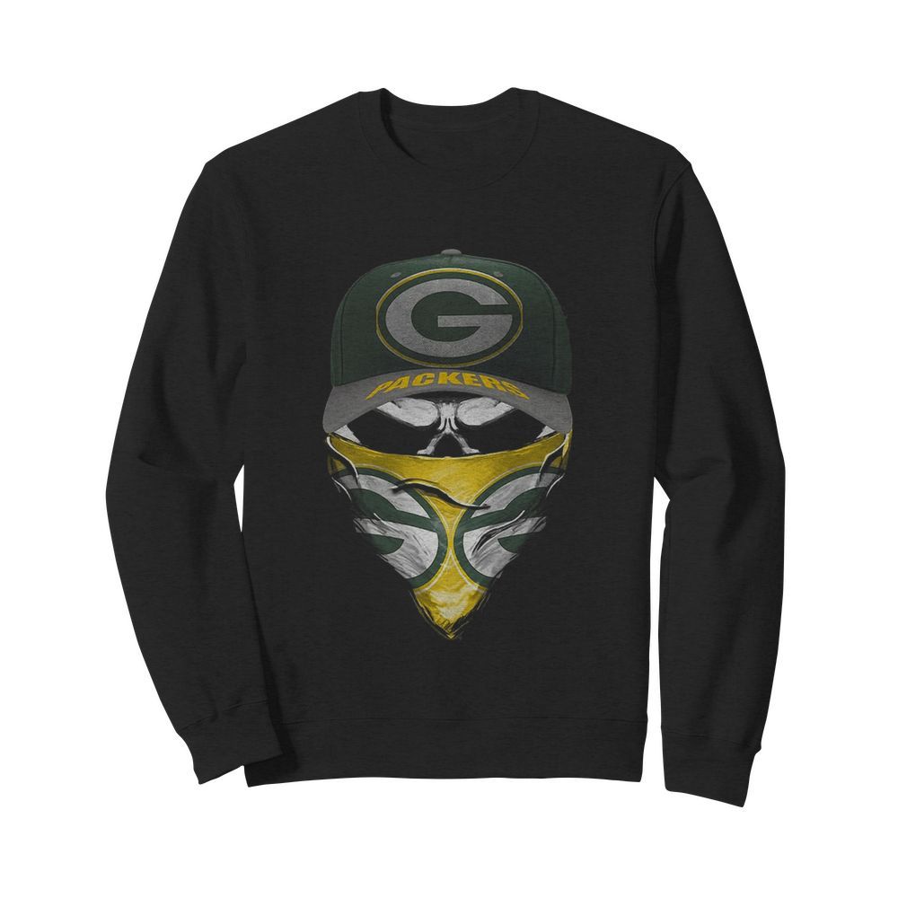 Skull Face Mask Green Bay Packers Logo  Unisex Sweatshirt