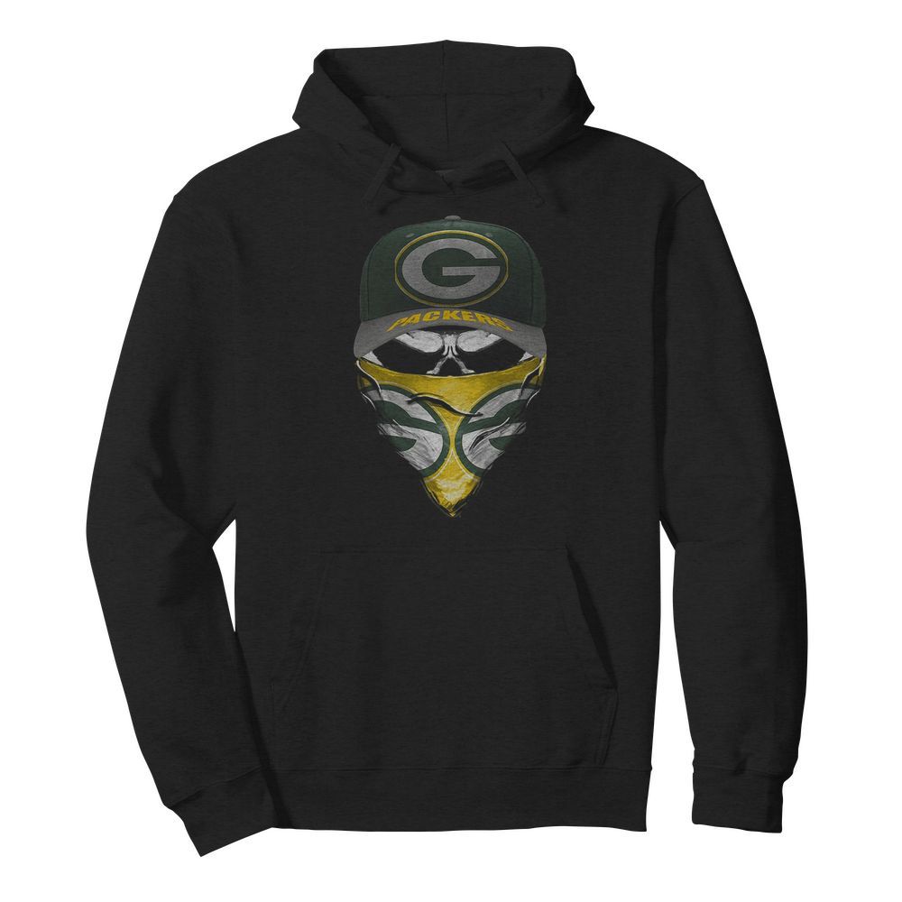 Skull Face Mask Green Bay Packers Logo  Unisex Hoodie