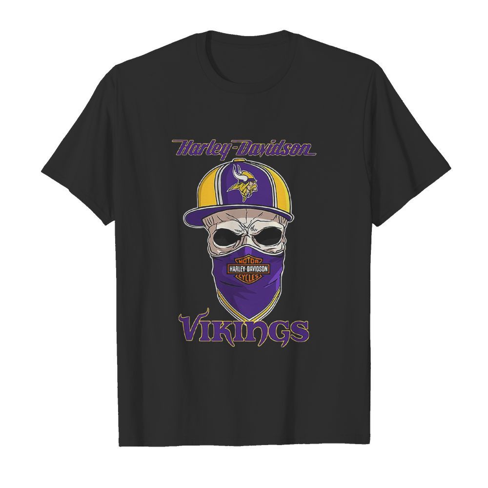 Skull Harley Davidson Minnesota Vikings Hat shirt