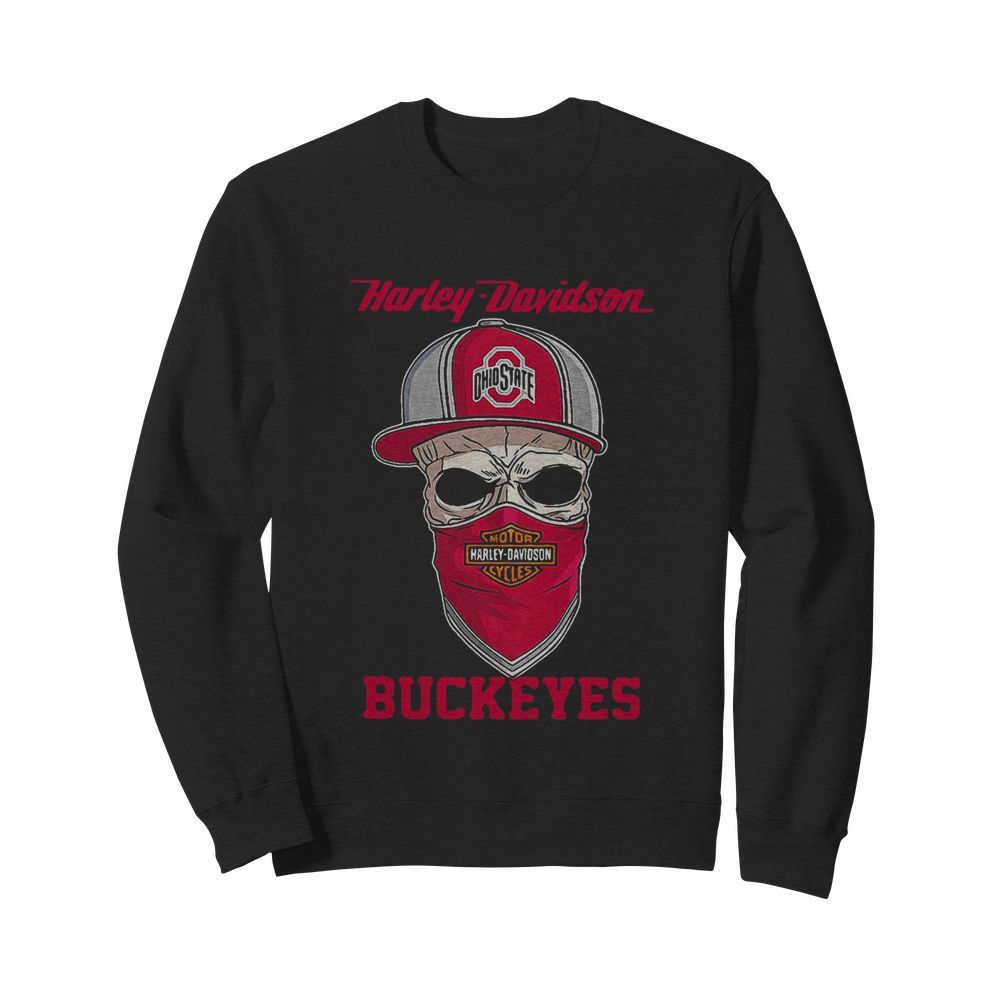 Skull Harley Davidson Ohio State Buckeyes Hat  Unisex Sweatshirt