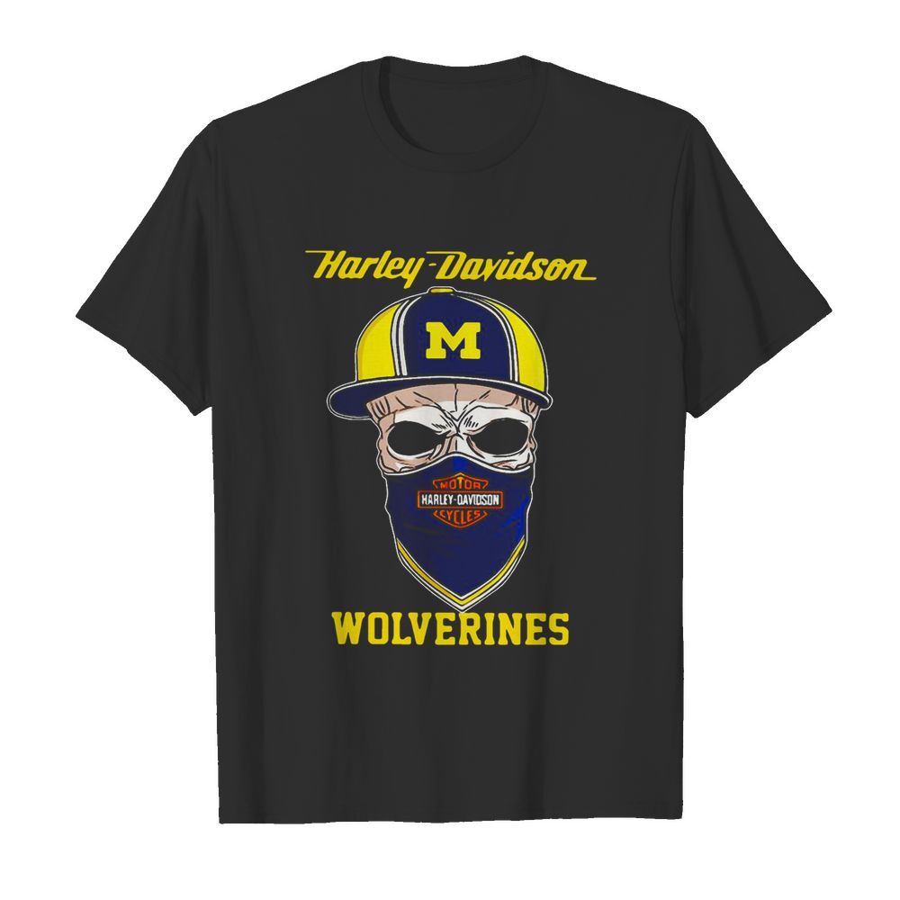 Skull Harley Davidson Wolverines Hat shirt