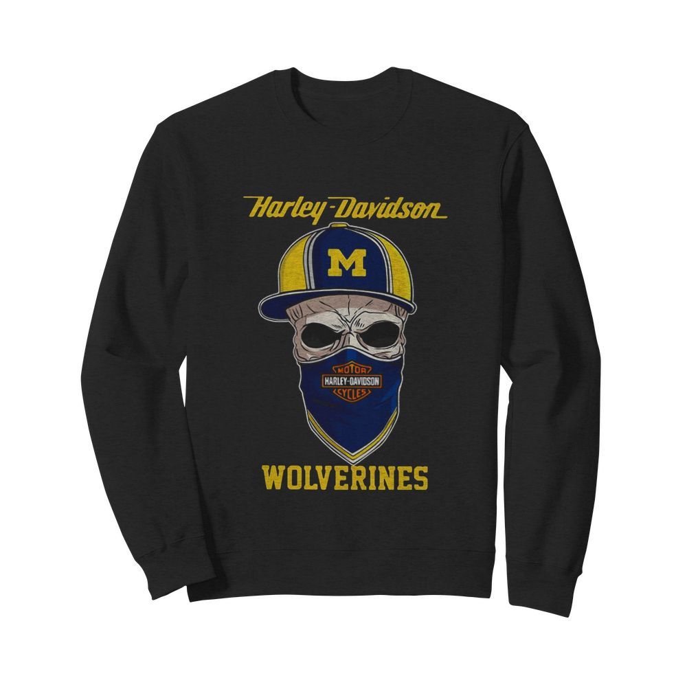 Skull Harley Davidson Wolverines Hat  Unisex Sweatshirt