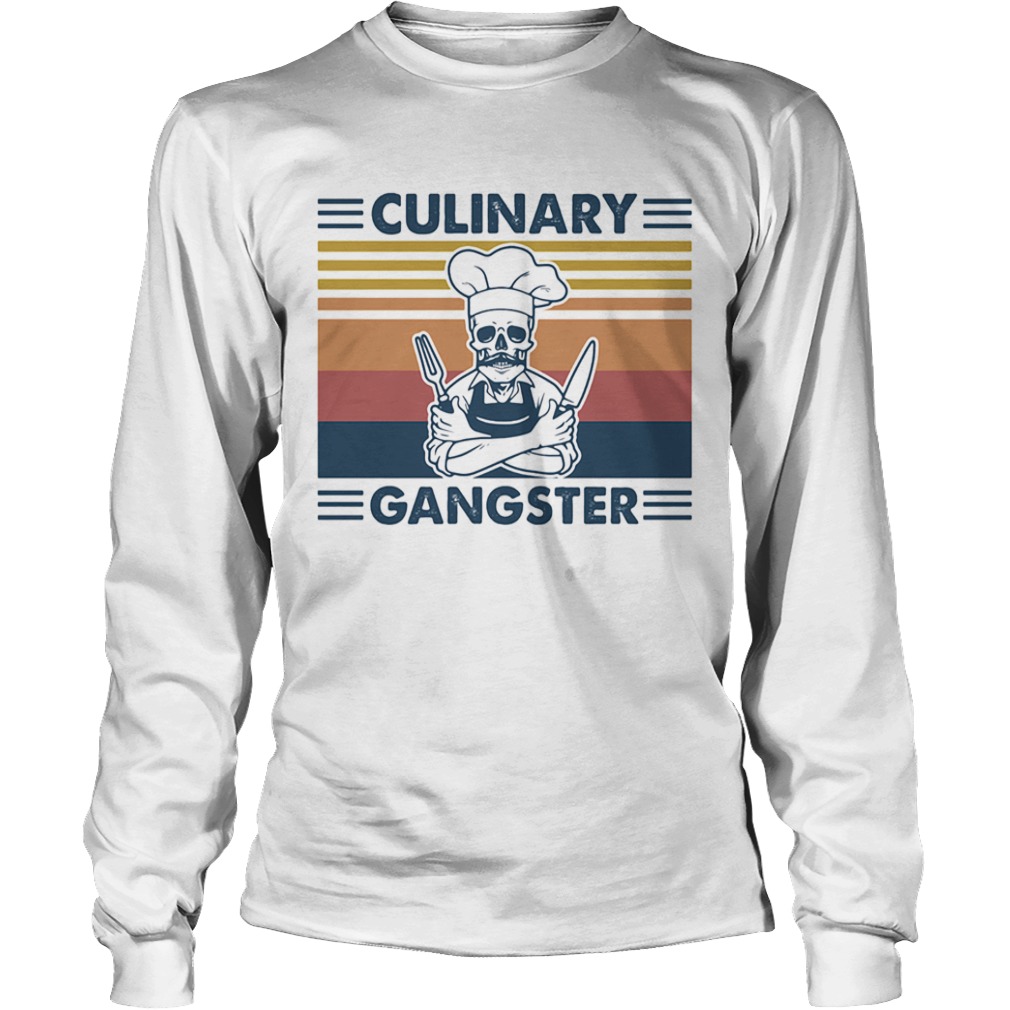 Skull chief culinary gangster vintage retro  Long Sleeve