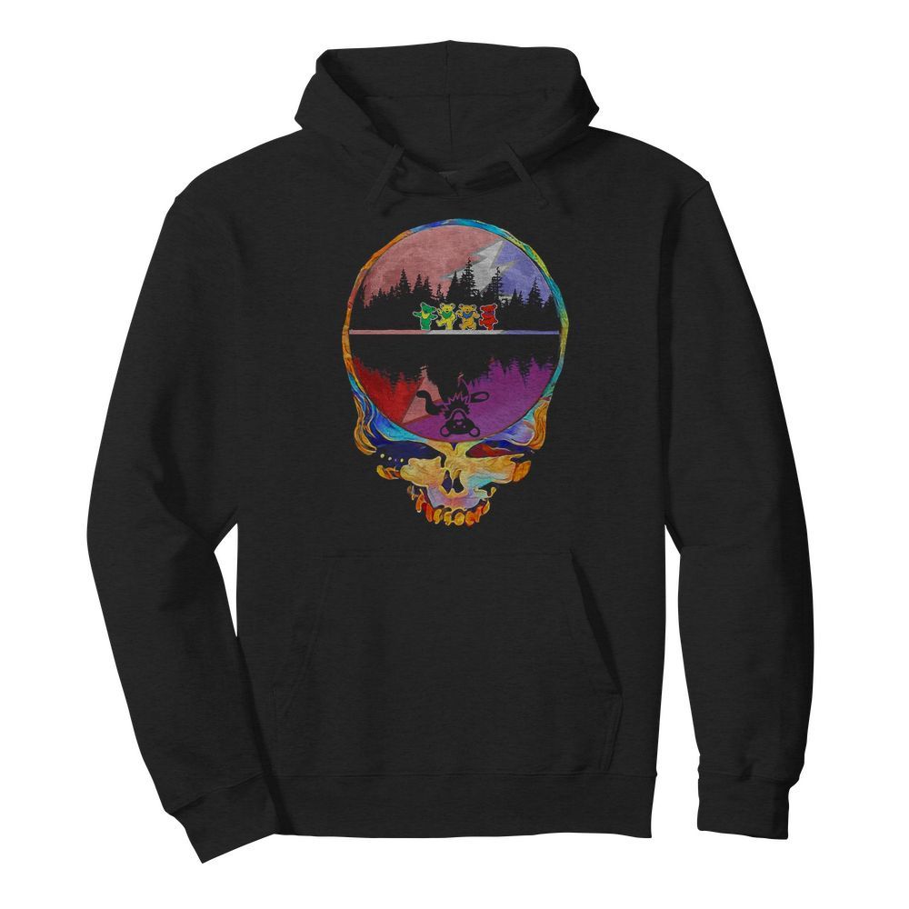 Skull hippie bear water reflection  Unisex Hoodie