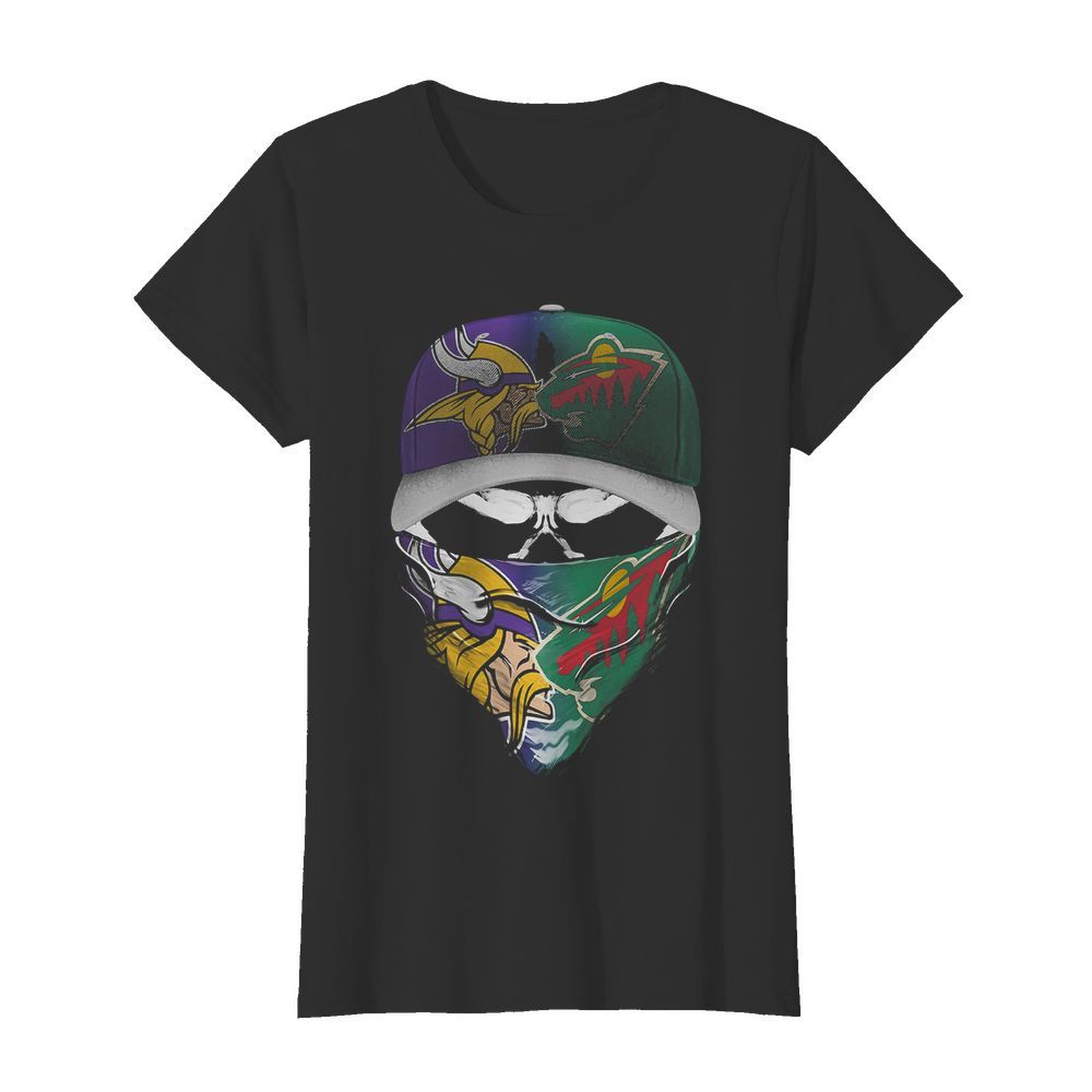 Skull mask minnesota vikings and minnesota wild  Classic Women's T-shirt