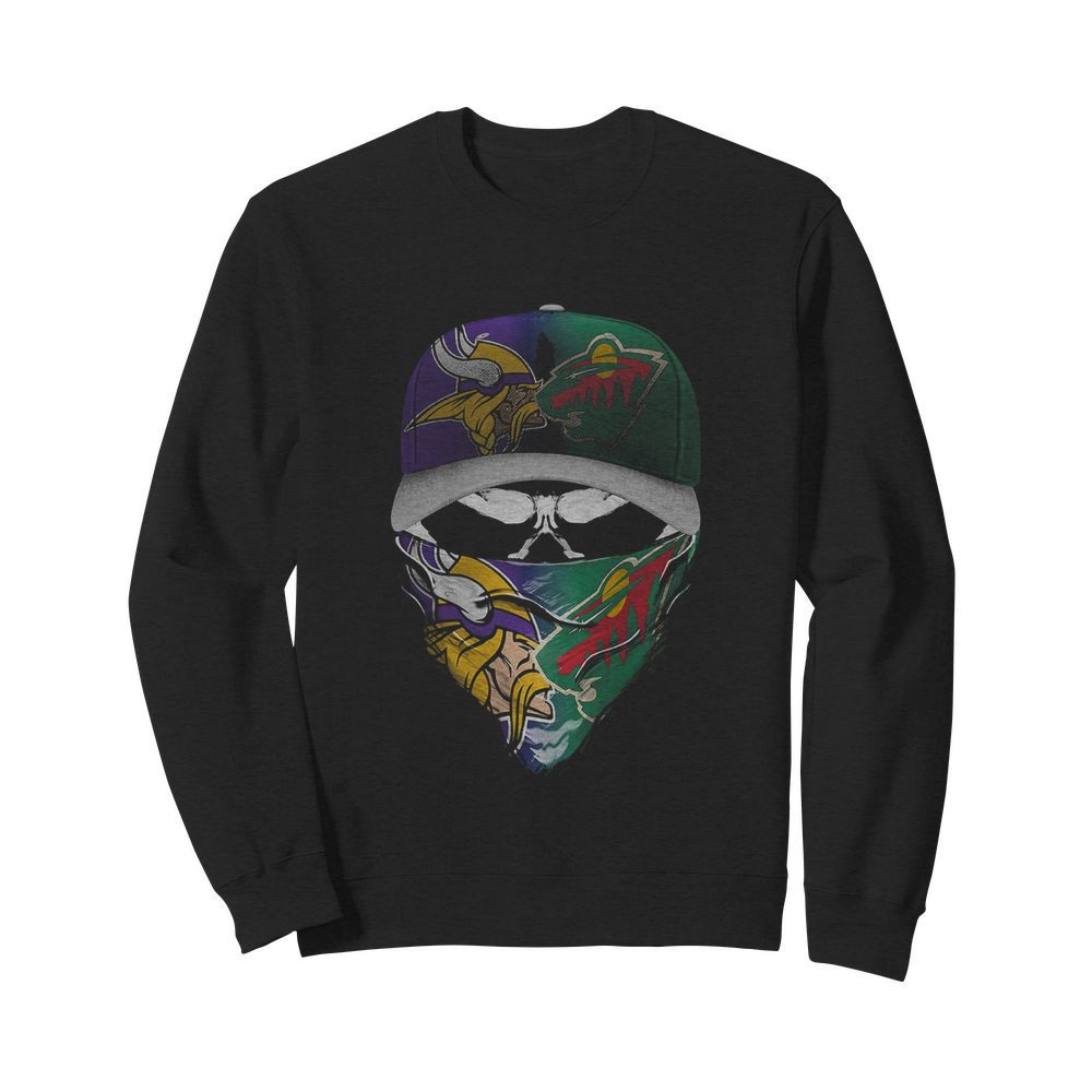 Skull mask minnesota vikings and minnesota wild  Unisex Sweatshirt