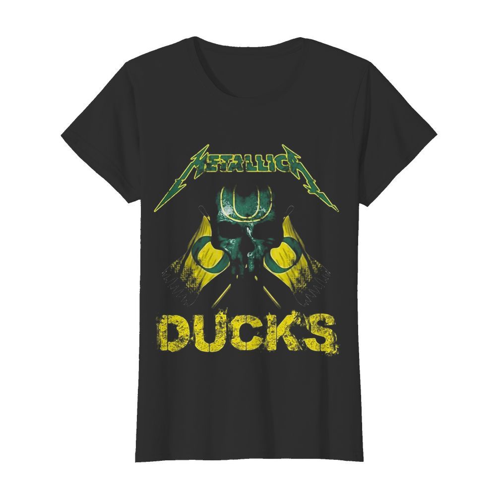 Skull metallica oregon ducks flag  Classic Women's T-shirt