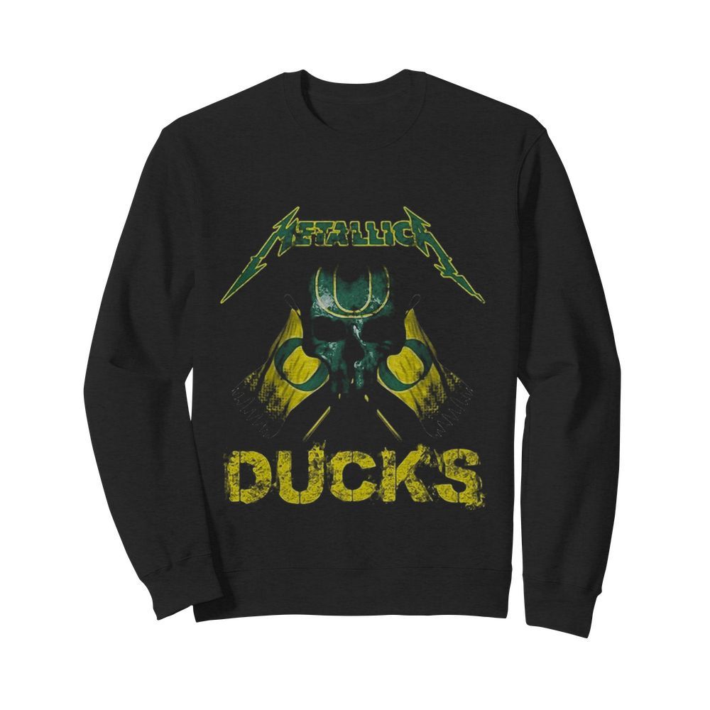 Skull metallica oregon ducks flag  Unisex Sweatshirt