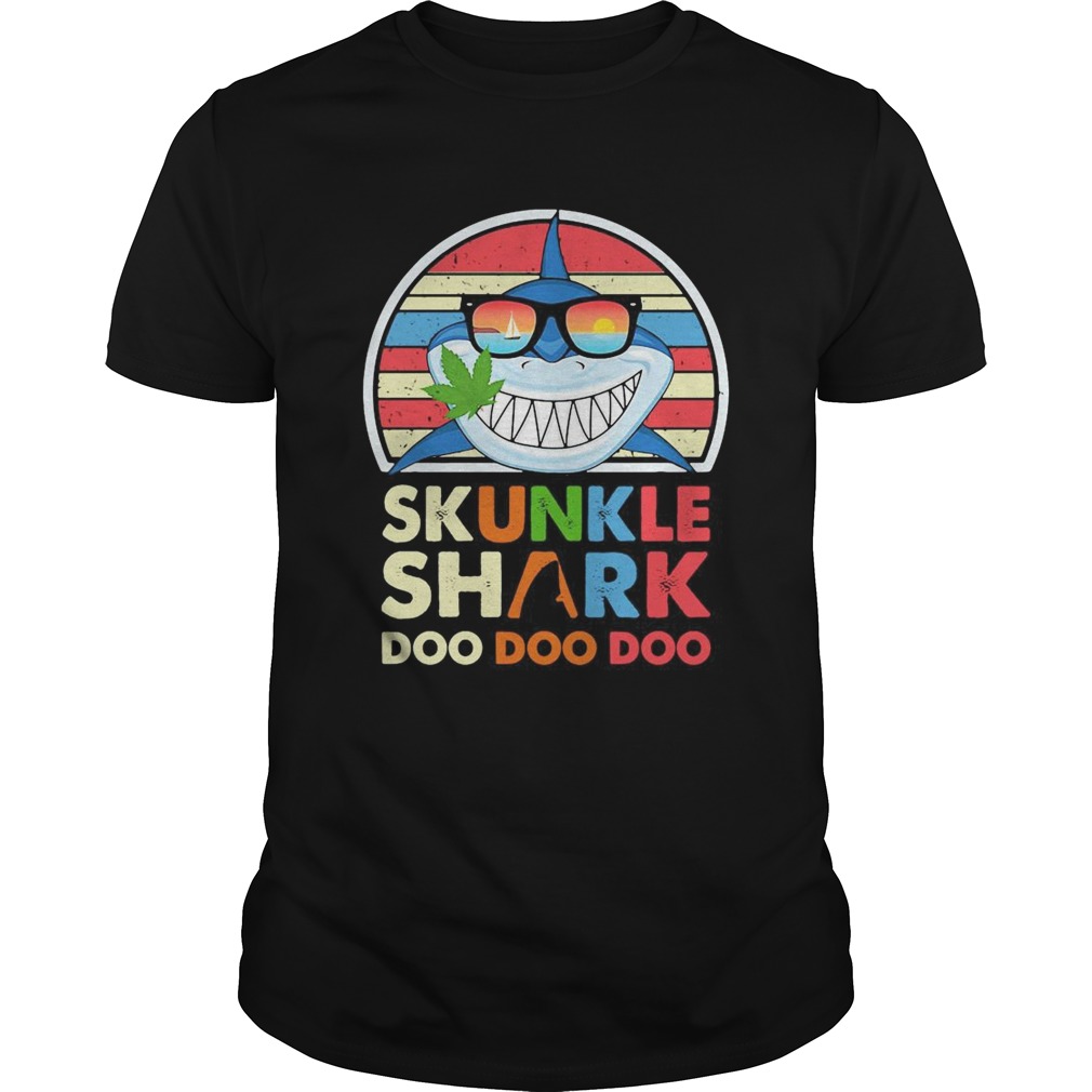 Skunkle shark doo doo doo weed vintage retro shirt