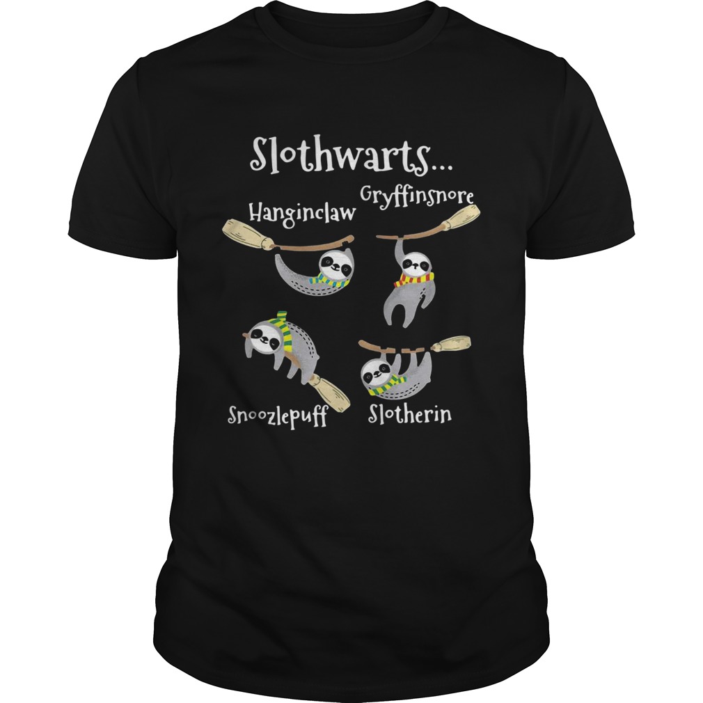 Slothwarts Gryffinsnore Hanginclaw Snoozlepuff Slotherin shirt