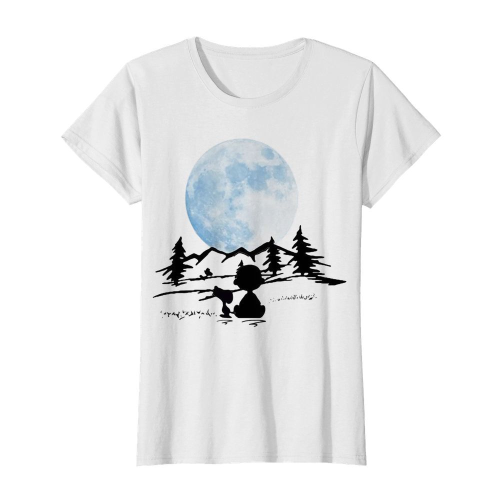 Snoopy and charlie brown camping moon  Classic Women's T-shirt