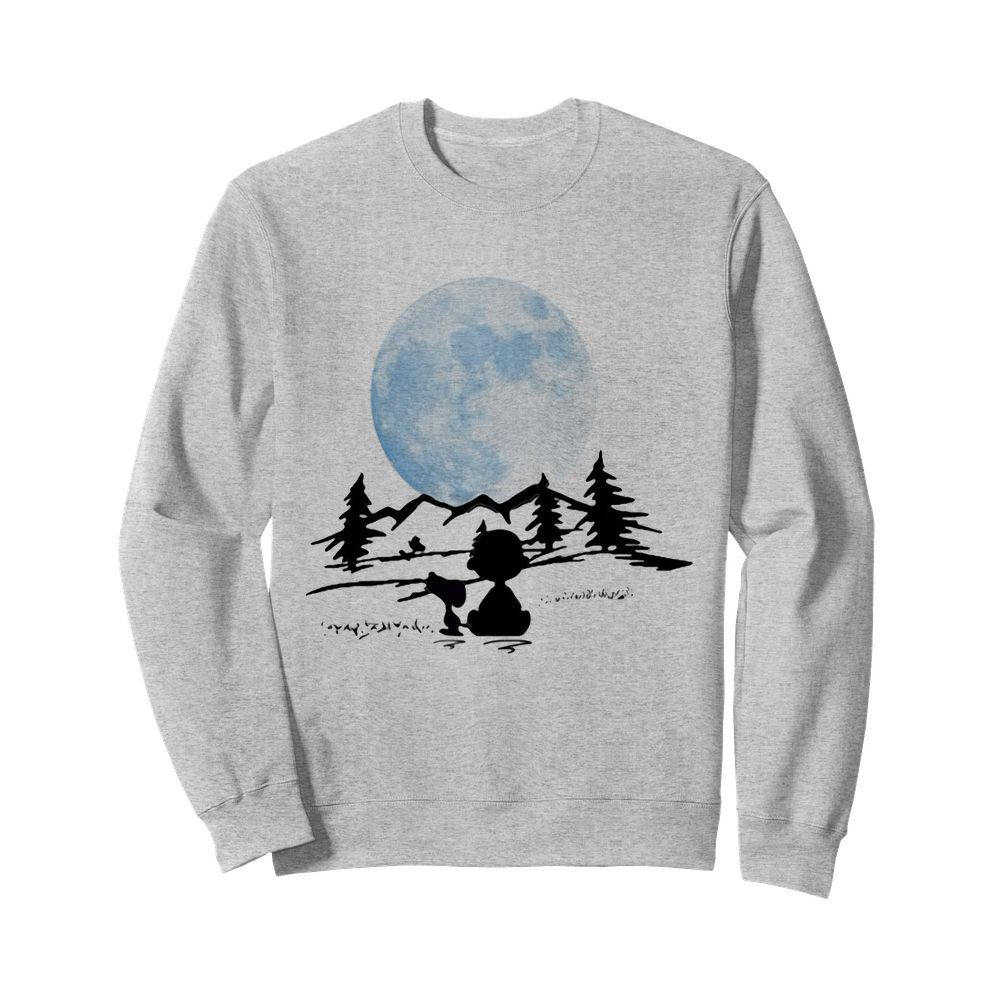 Snoopy and charlie brown camping moon  Unisex Sweatshirt