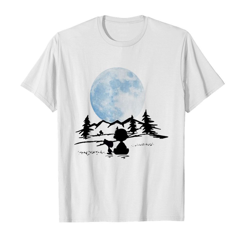 Snoopy and charlie brown camping moon shirt