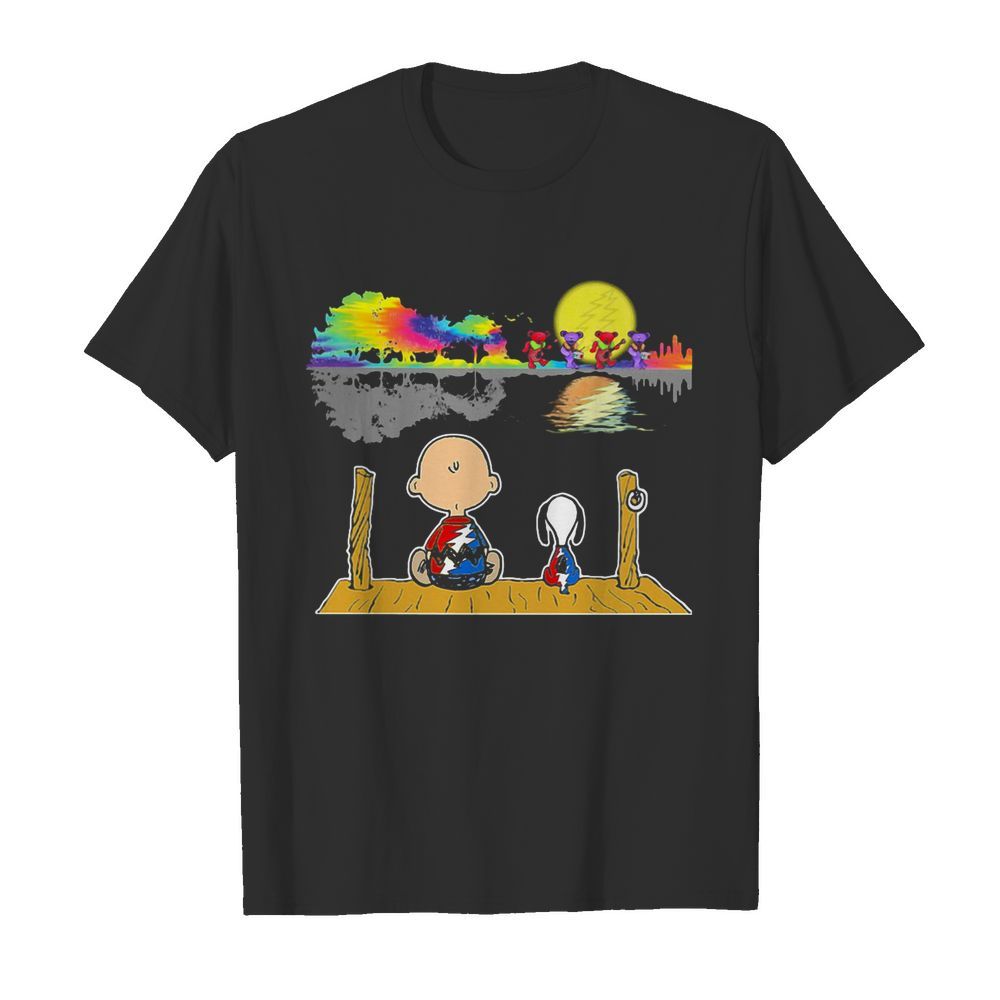 Snoopy and charlie brown hippie bear guitar dance shirt