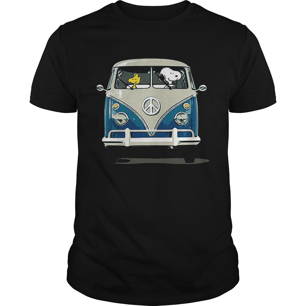 Snoopy and woodstock driving bus shirt