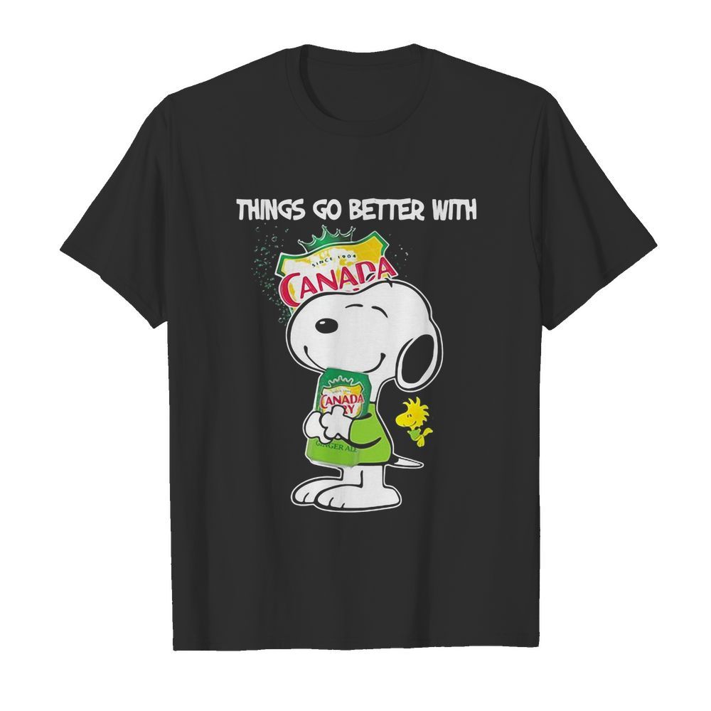 Snoopy and woodstock things go better with canada dry shirt