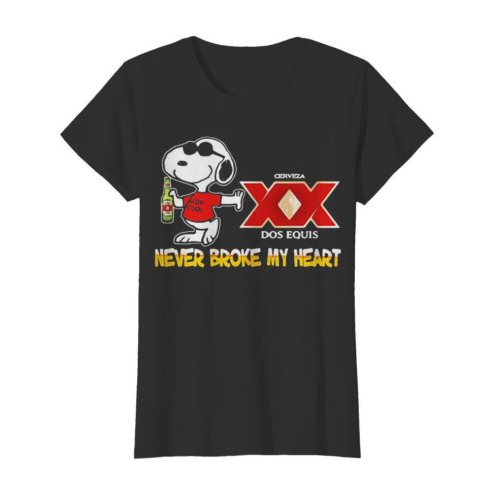 Snoopy cerveza xx dos equis beer never broke my heart  Classic Women's T-shirt