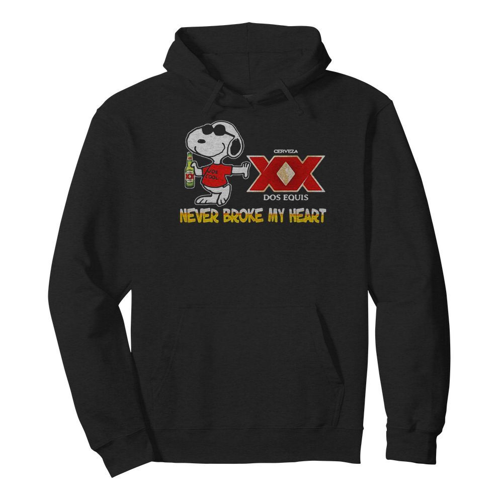 Snoopy cerveza xx dos equis beer never broke my heart  Unisex Hoodie