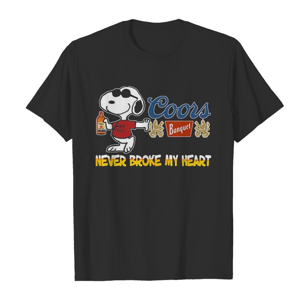 Snoopy coors banquet beer never broke my heart shirt