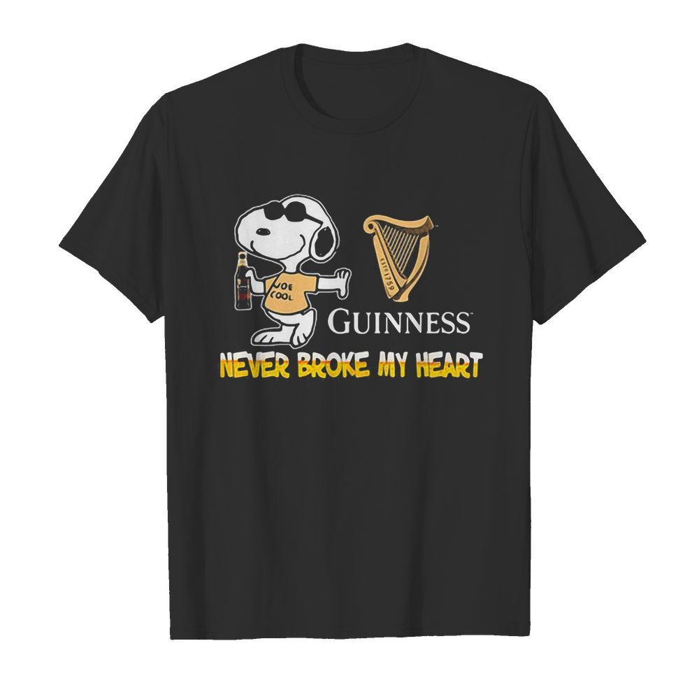 Snoopy guinness beer never broke my heart shirt