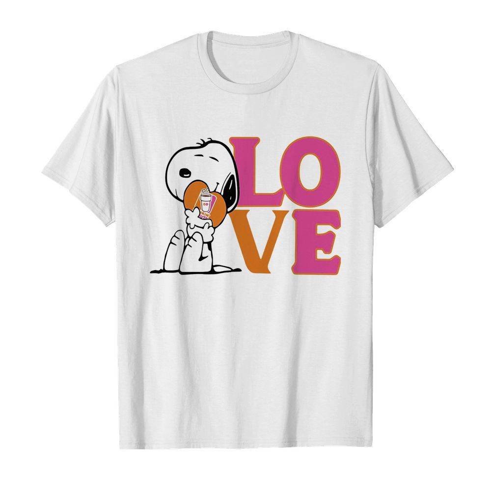 Snoopy hug heart love dunkin donuts shirt