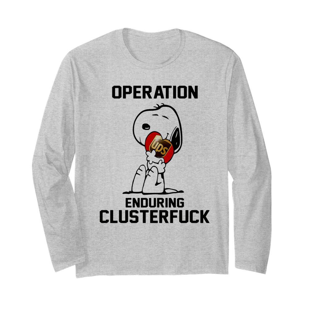 Snoopy hug ups heart operation enduring clusterfuck  Long Sleeved T-shirt 