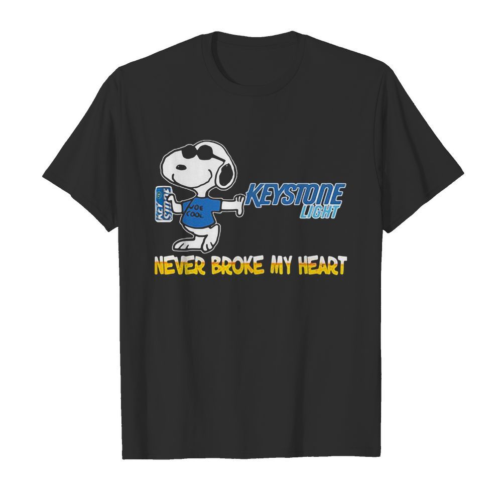 Snoopy keystone light beer never broke my heart shirt