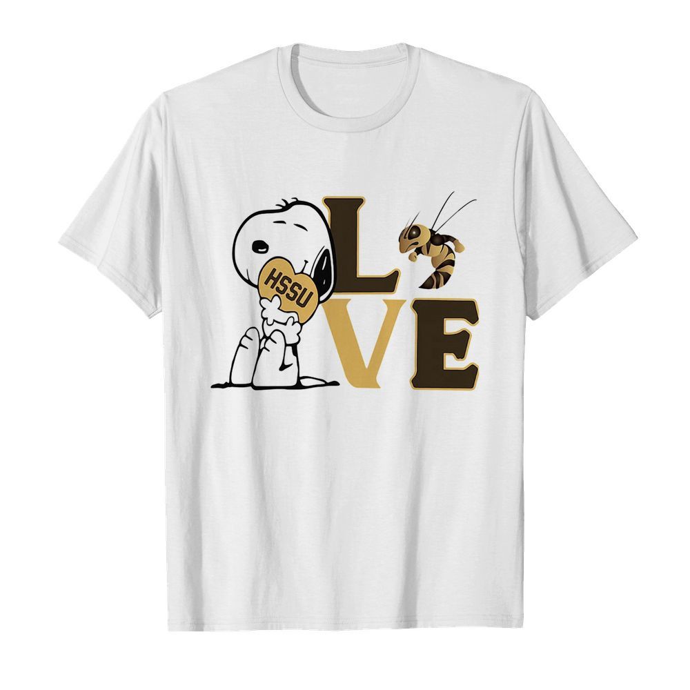 Snoopy love HSSU harris stowe state university athletics heart shirt