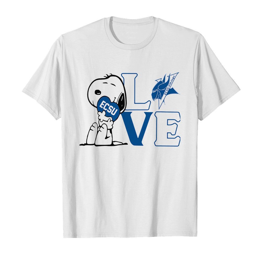 Snoopy love ecsu elizabeth city state university heart shirt