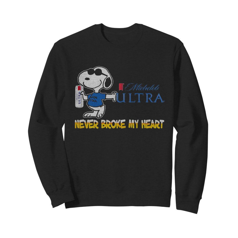 Snoopy michelob ultra beer never broke my heart  Unisex Sweatshirt