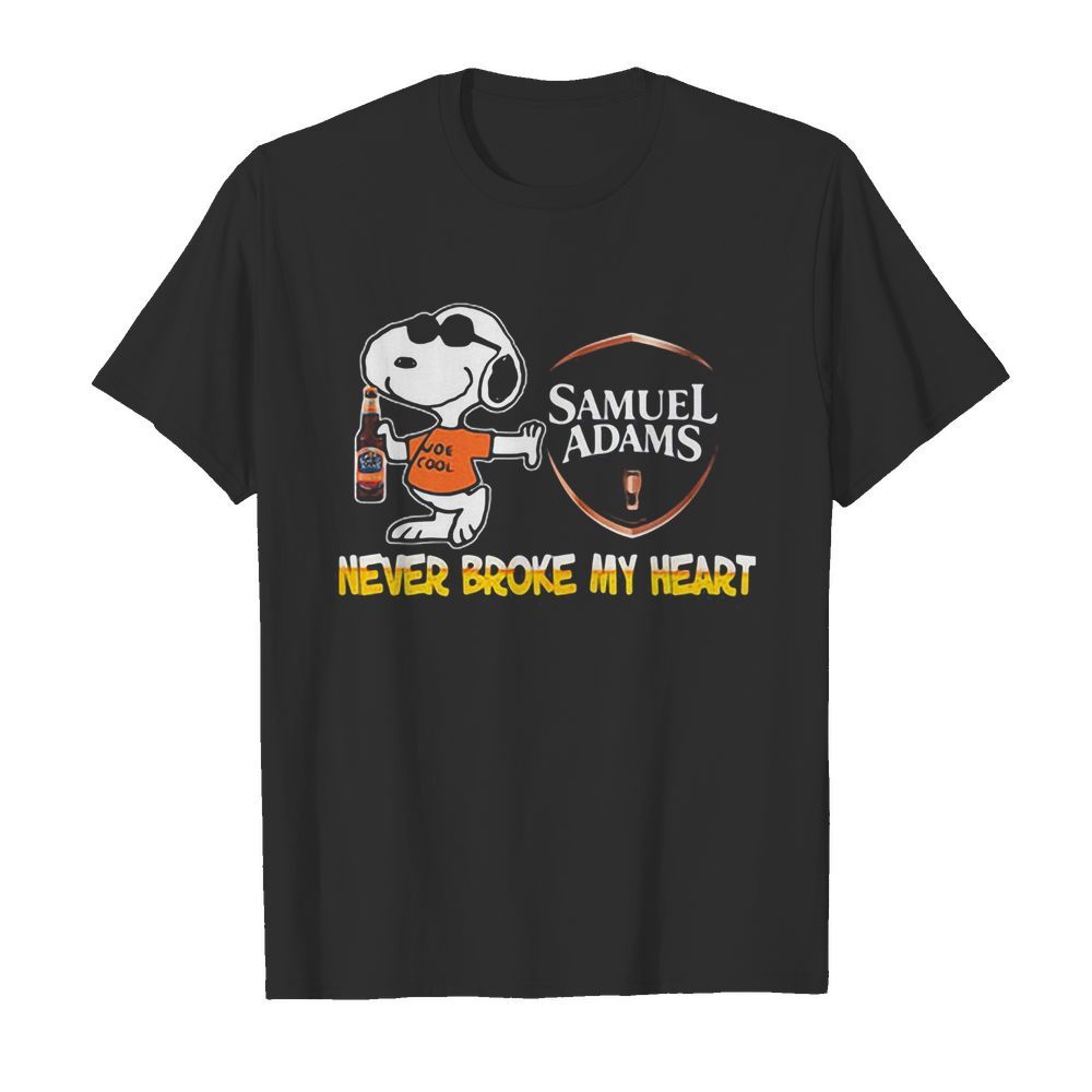 Snoopy samuel adams beer never broke my heart shirt