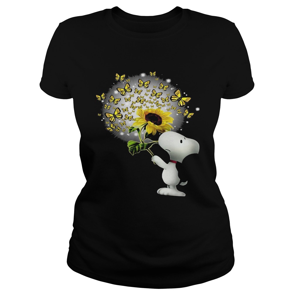 Snoopy sunflower and butterfly  Classic Ladies