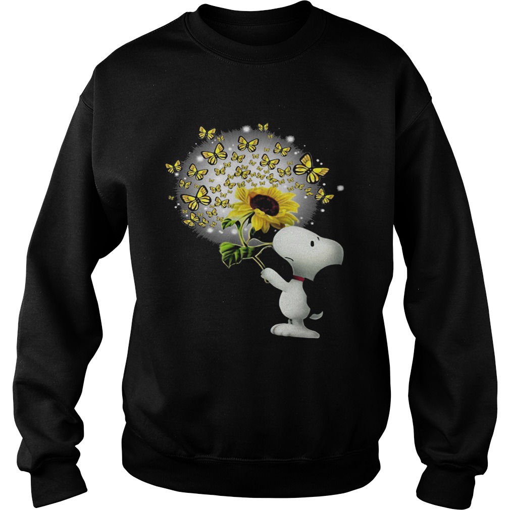 Snoopy sunflower and butterfly  Sweatshirt