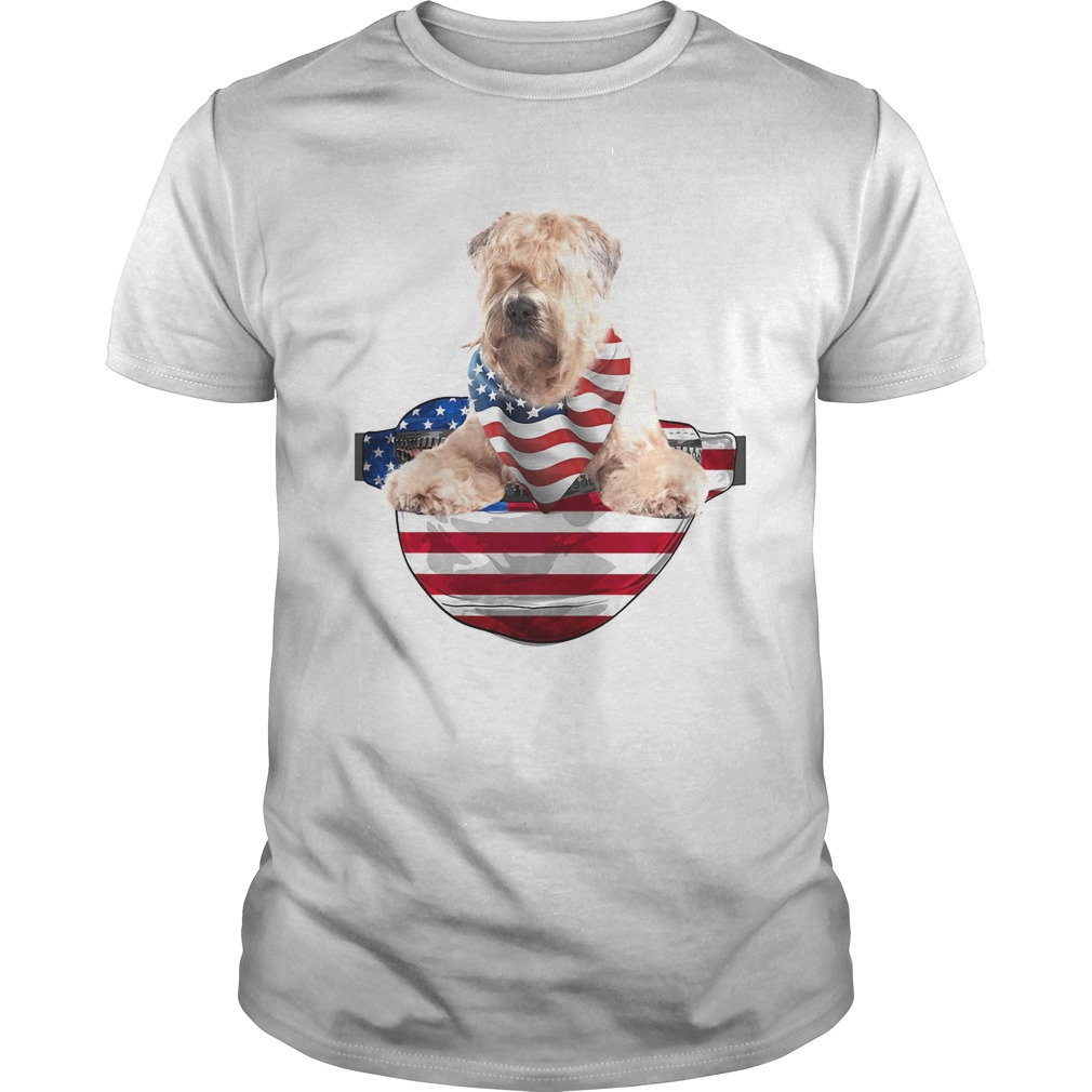 Soft coated wheaten terrier waist pack american flag independence day shirt