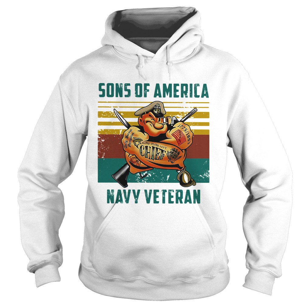 Sons of america navy veteran vintage retro  Hoodie